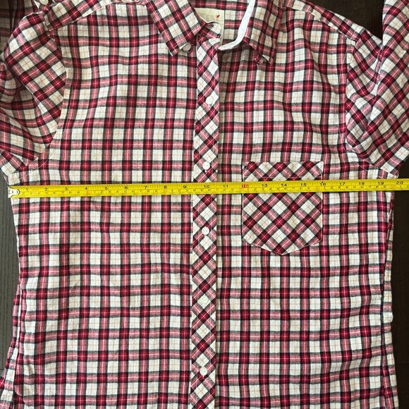 Victoria’s Secret Red Plaid Flannel Button Down Shirt Women’s Size Small - Picture 3 of 5